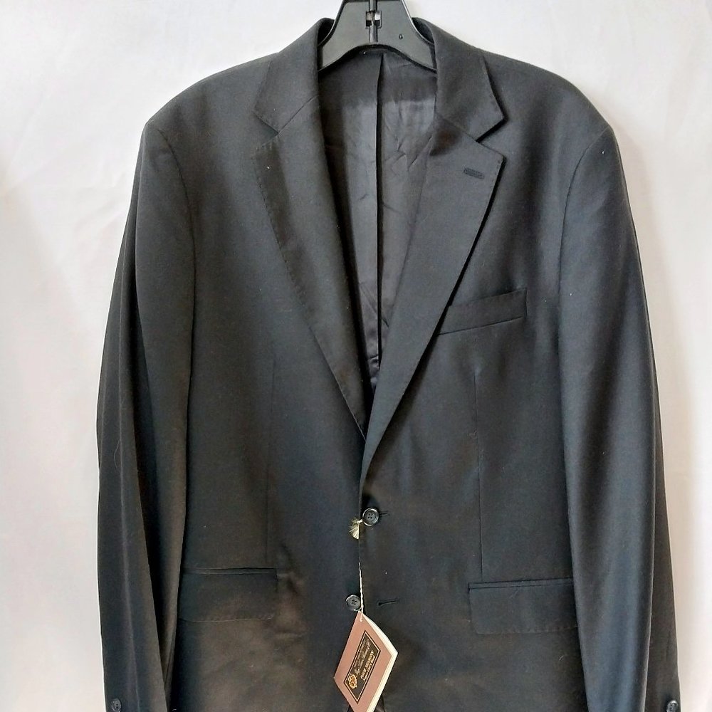 NWT Men’s Movimento Size 42L Color Black 100% Loro Piana Wool 2-Button Blazer